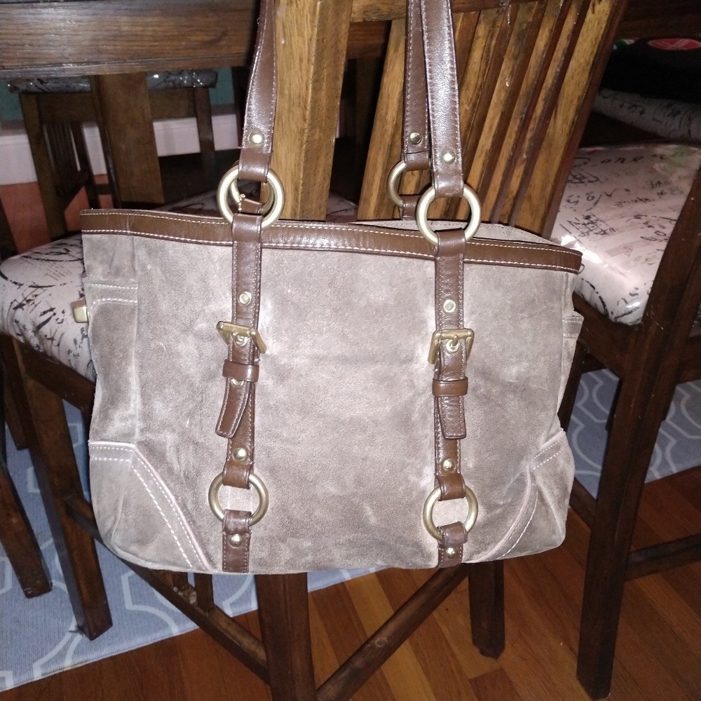 Brown suede Coach Bag